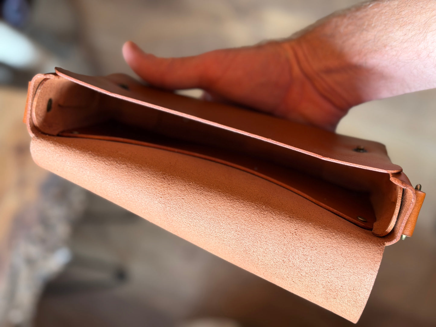 Handmade Leather clutch bag / EDC bag