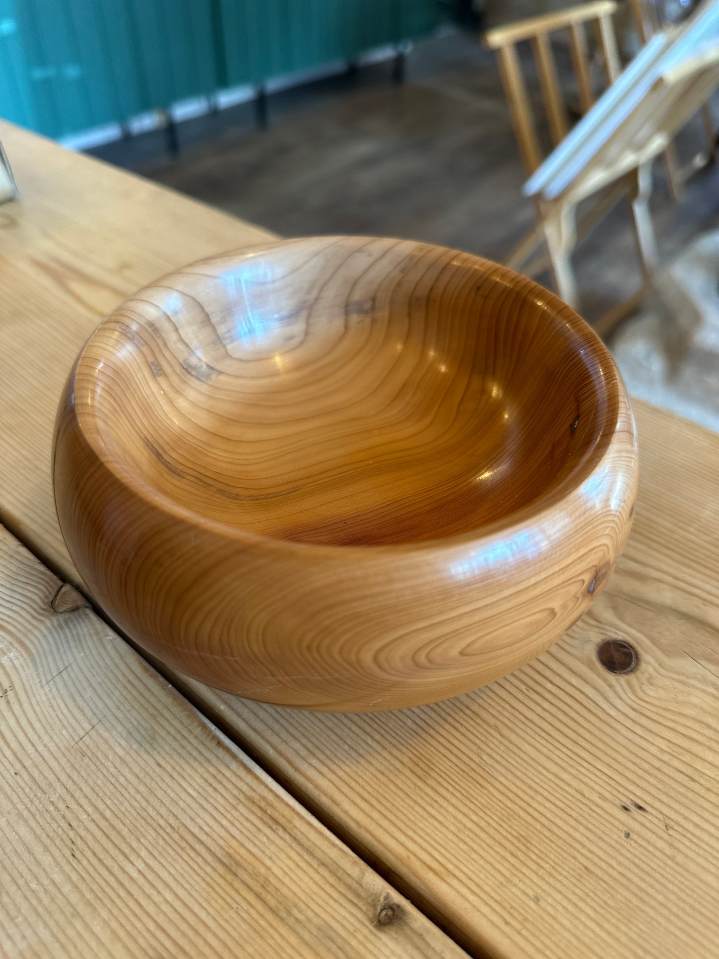 Hand Turned Cushion Bowl - Norfolk Yew