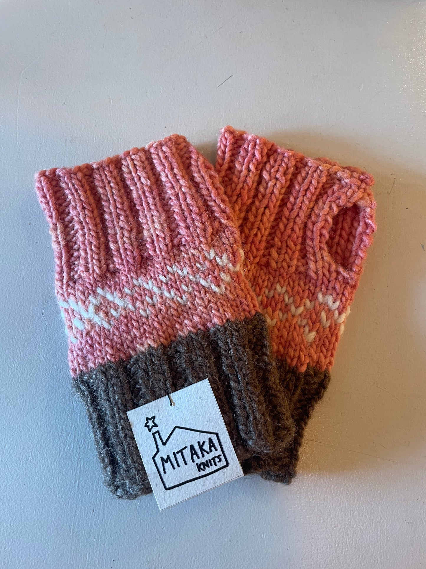 Hand Knitted Fairisle Hand Warmers