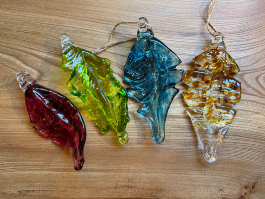 Glass Leaf Hanging Decoration