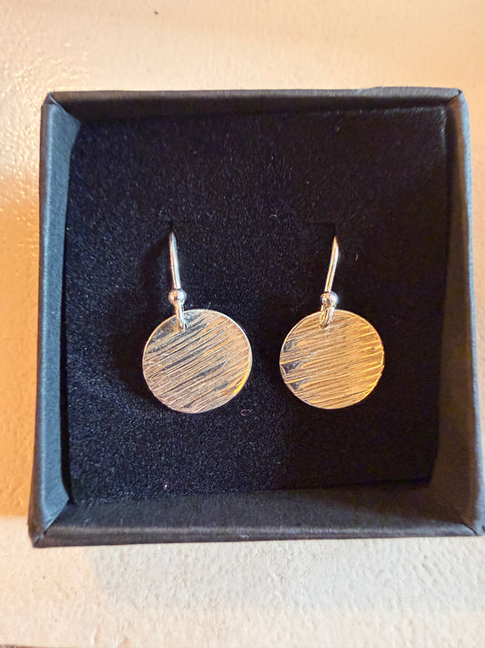 Stirling Line Hammered  Disk Dangles