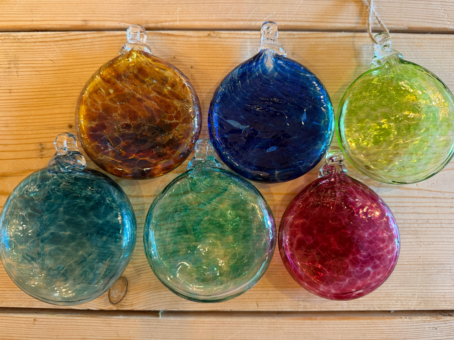 Handblown Glass Disk Baubles