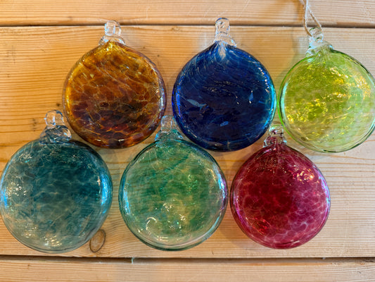 Handblown Glass Disk Baubles