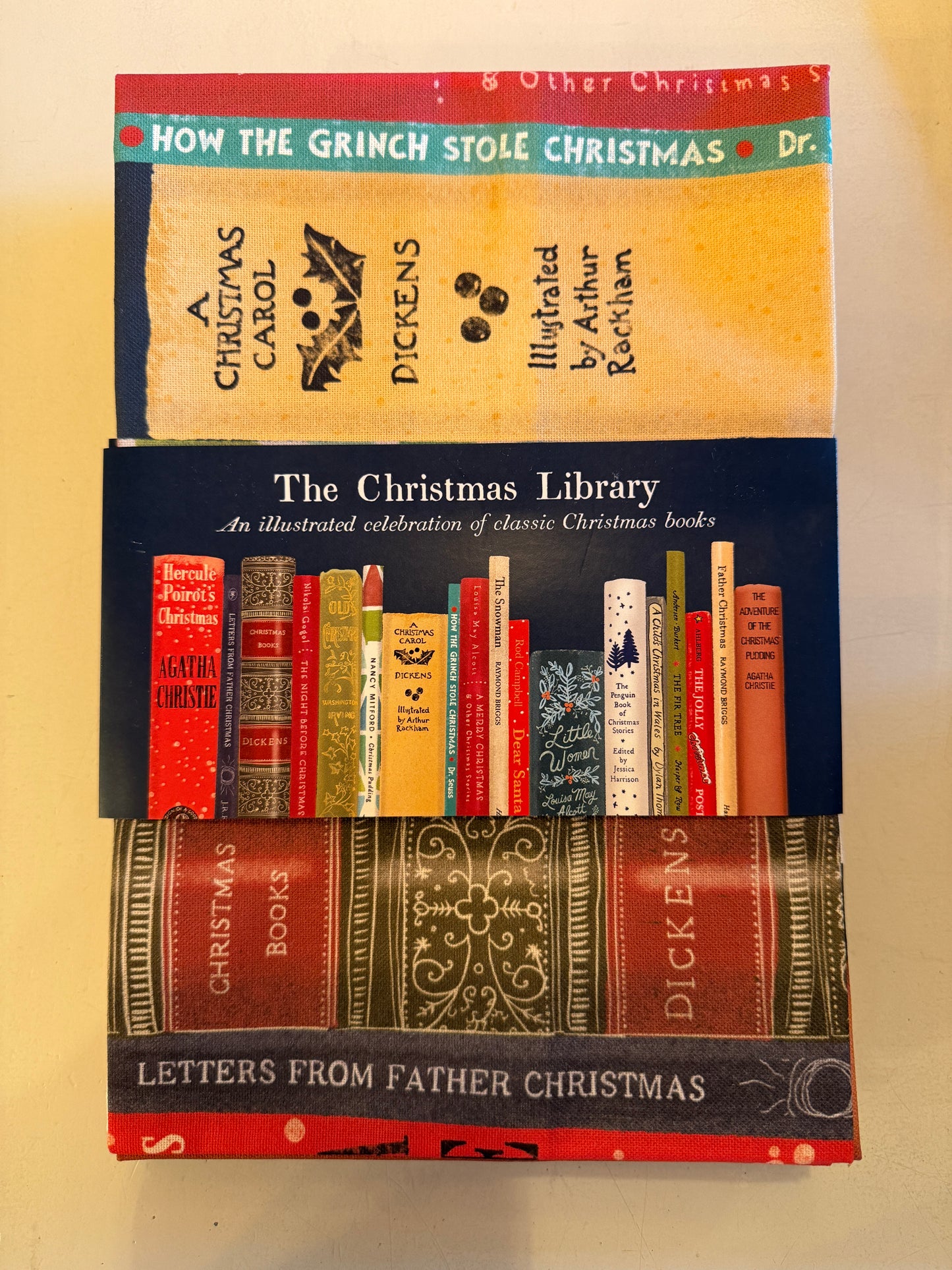 The Christmas Library Tea Towel