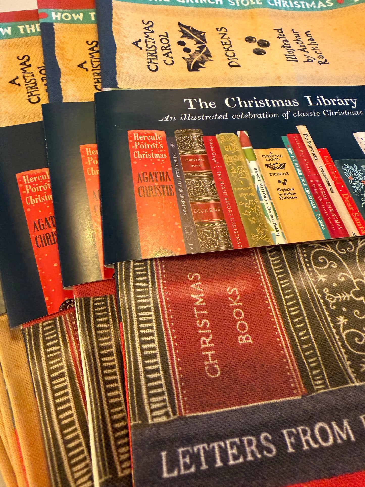 The Christmas Library Tea Towel