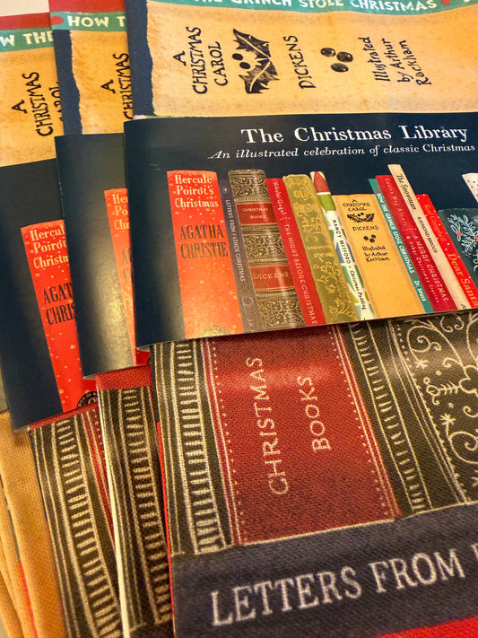 The Christmas Library Tea Towel