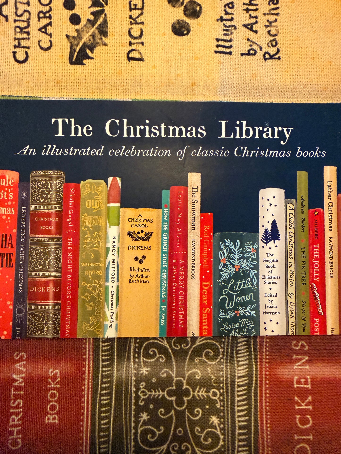 The Christmas Library Tea Towel