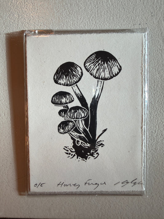 Honey Fungus Linocut Print