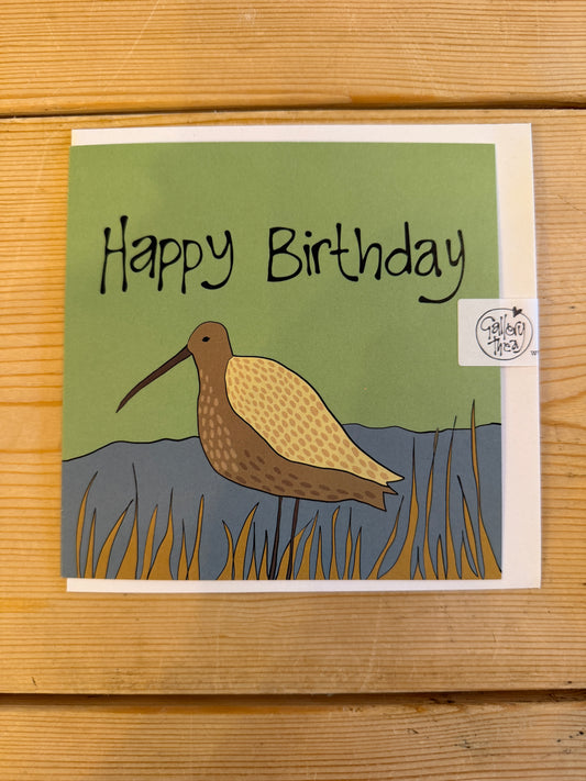 Happy Card Curlew Greetings Card