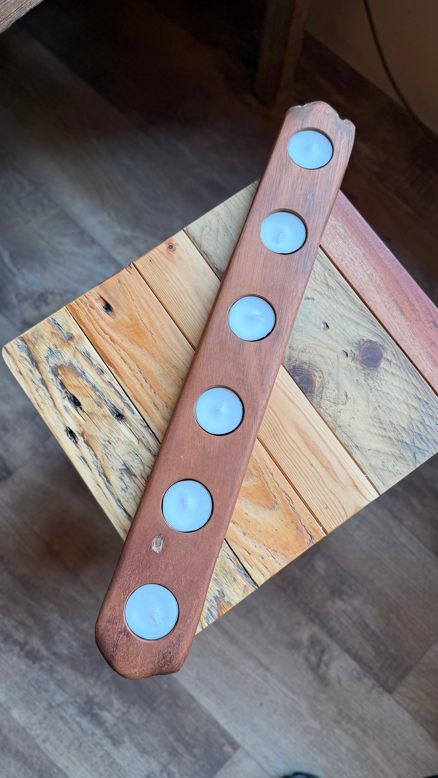 Driftwood tea light holders