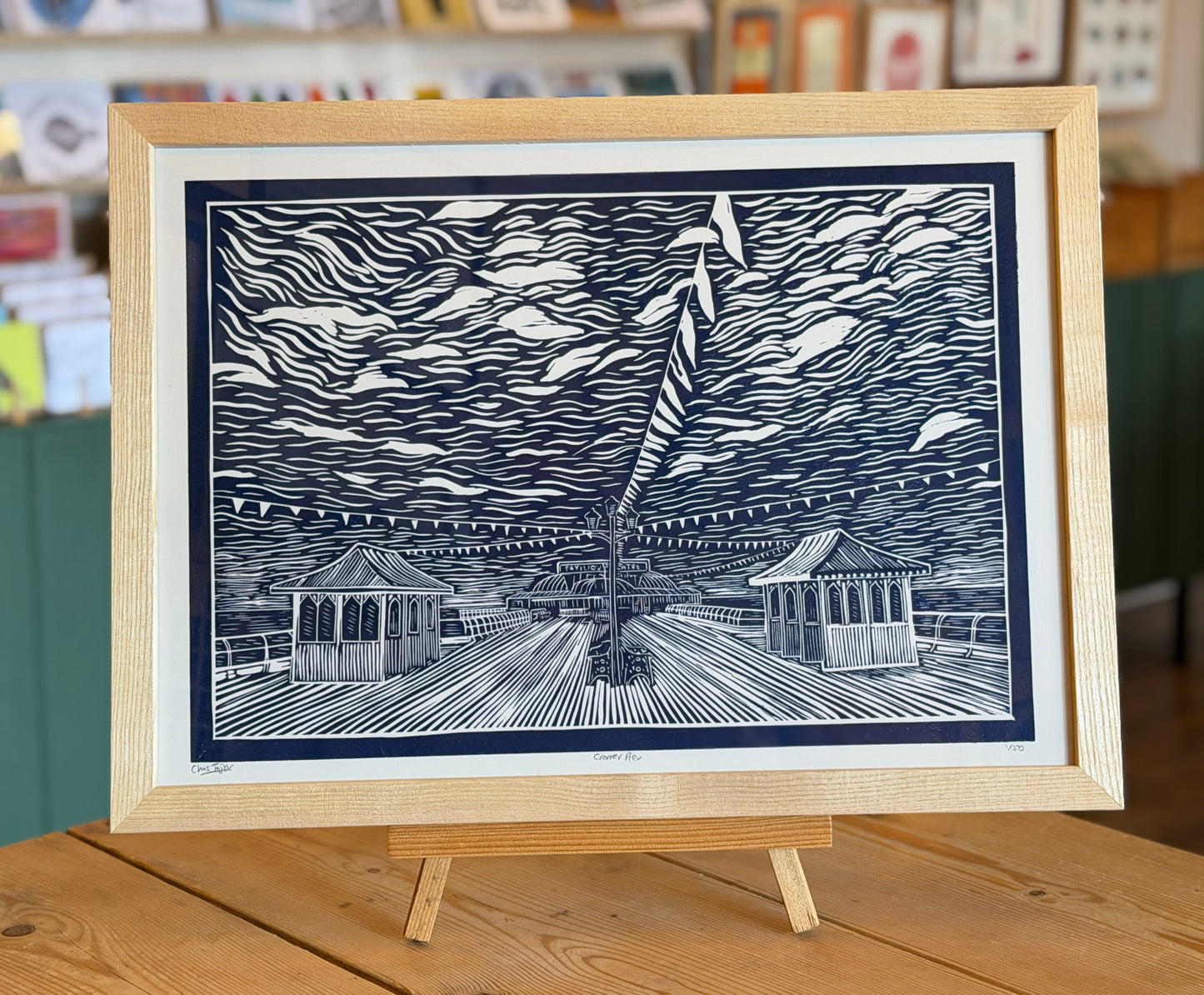 Cromer Pier, North Norfolk - original linocut print