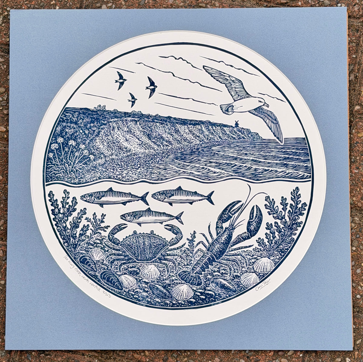 The Living Coast, North Norfolk - original linocut print