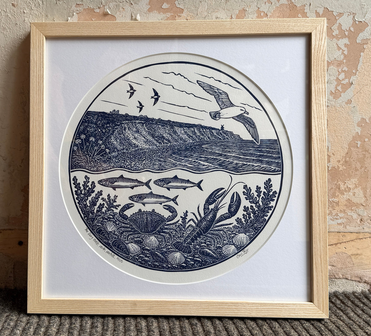 The Living Coast, North Norfolk - original linocut print