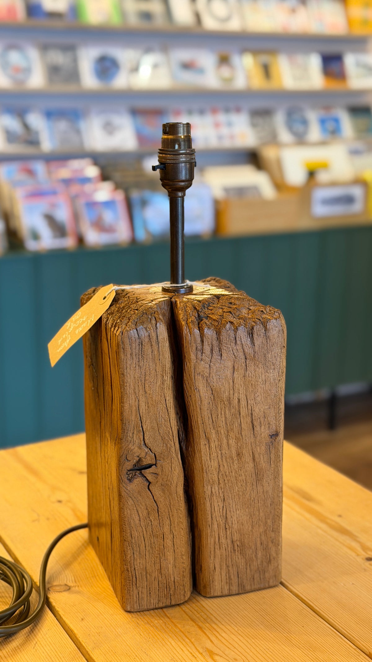 Reclaimed Oak lamp base (#59)