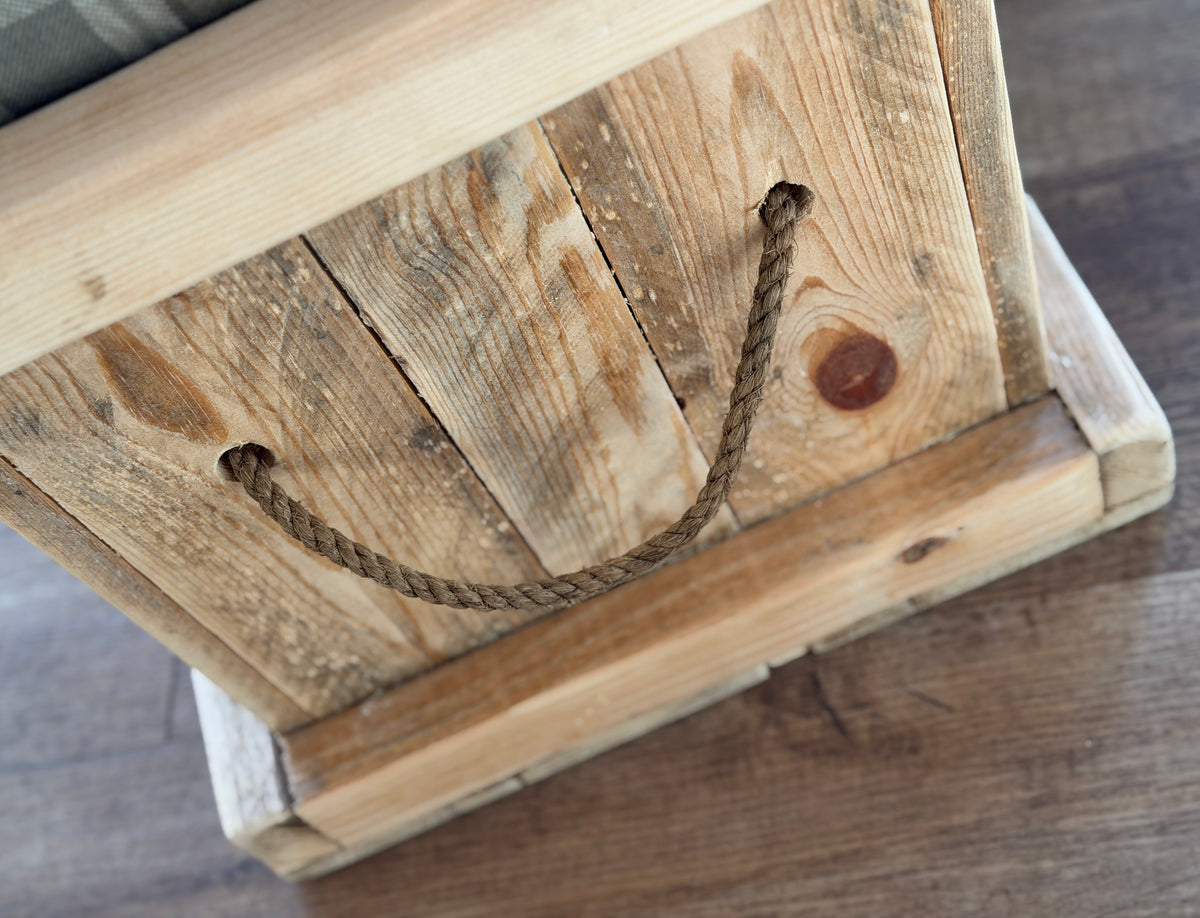 Genuine Land Rover transport crate - upcycled into blanket box/footstool