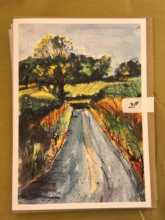 Lane near Stiffkey lnk drawing card