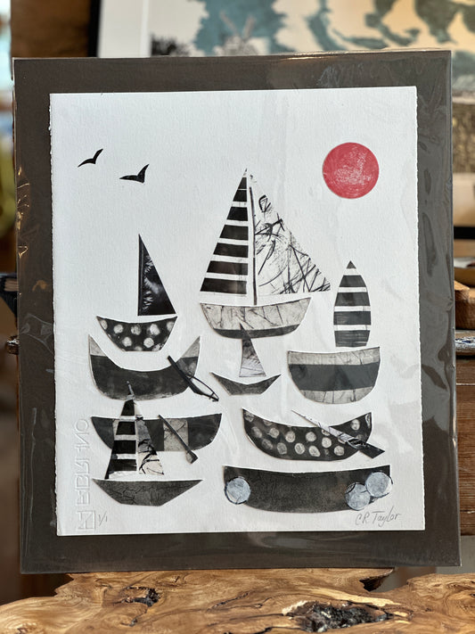 Black and White Boats