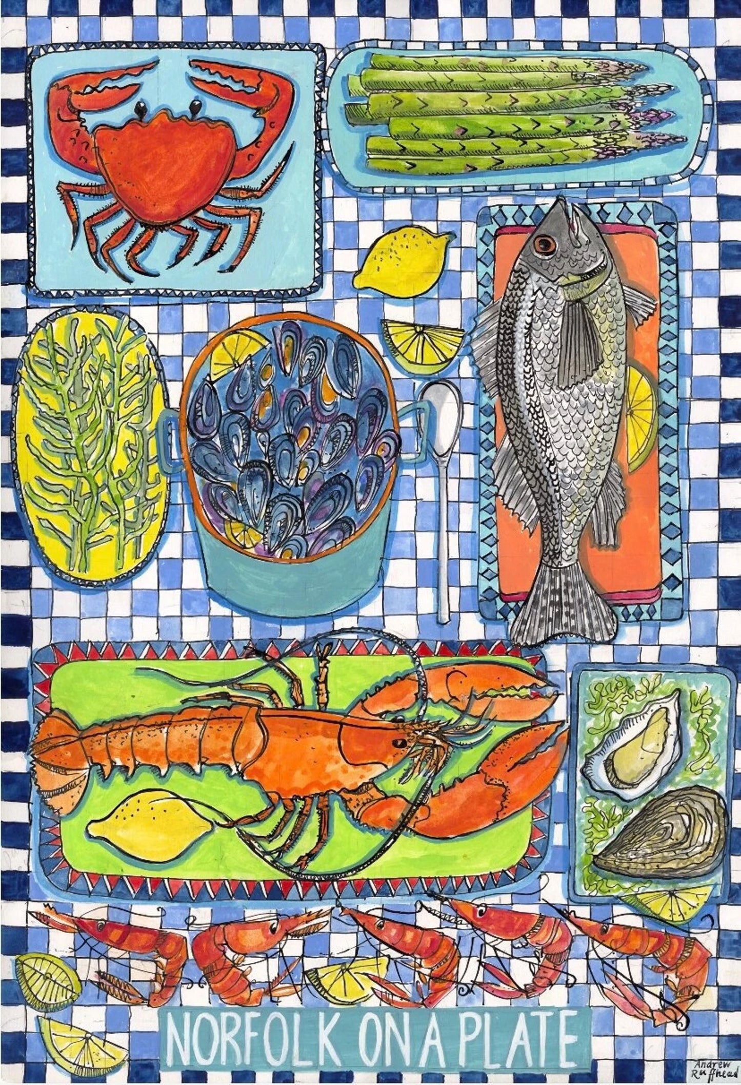 Norfolk on a Plate Giclee Print