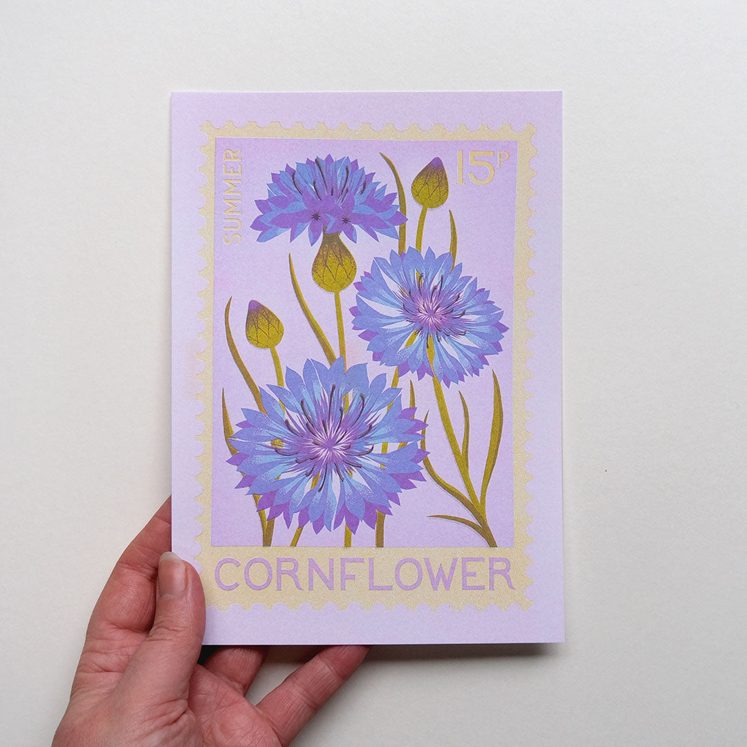 Cornflower A5 Risograph Print