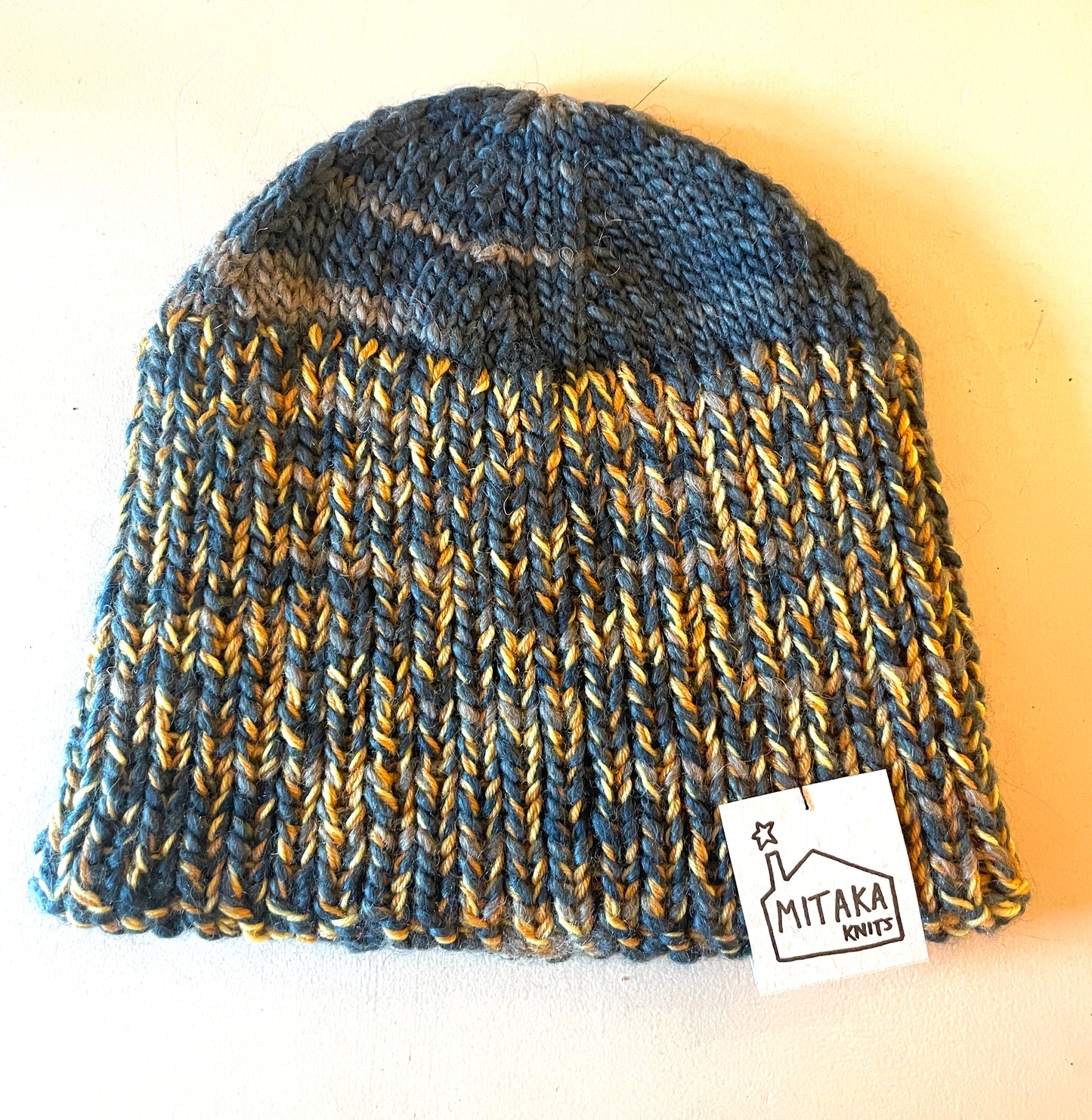 Hand Knitted Ribbed Beanie Hat