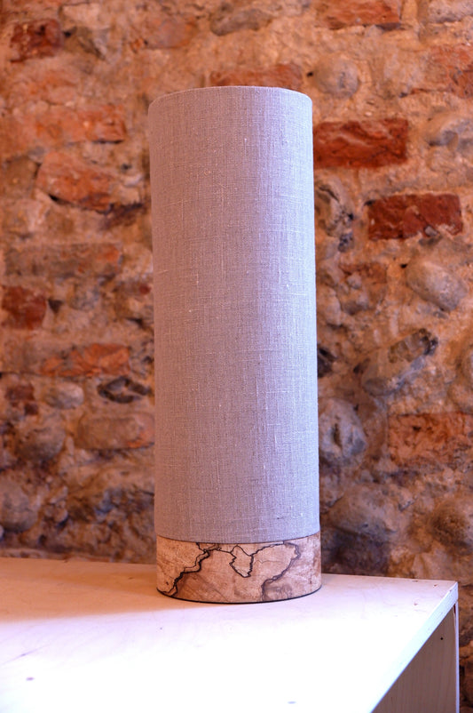 Spalted Beech Tube Lamp & Shade