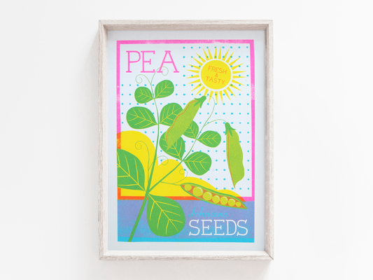 Pea Seeds A4 Risograph Print