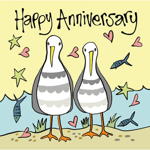 Anniversary Gulls Greetings Card