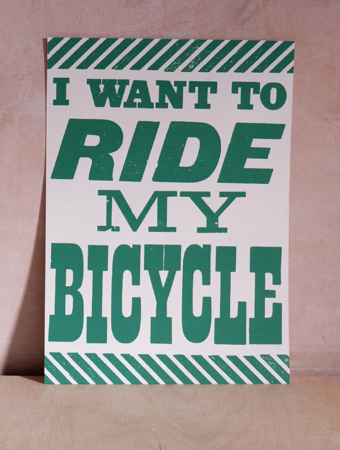 Jo Stafford I Want to Ride my Bicycle A4 Screen print