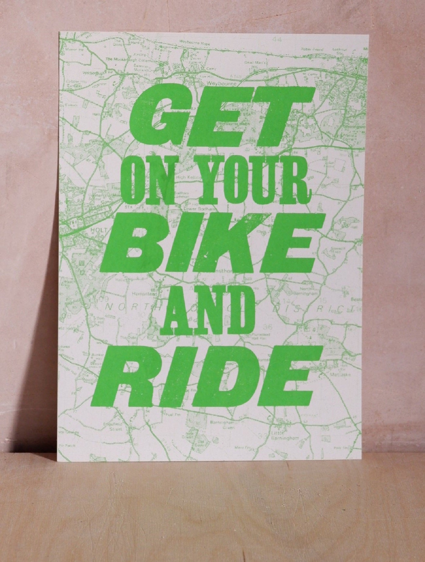 Jo Stafford Get on your Bike and Ride A4 Screen print