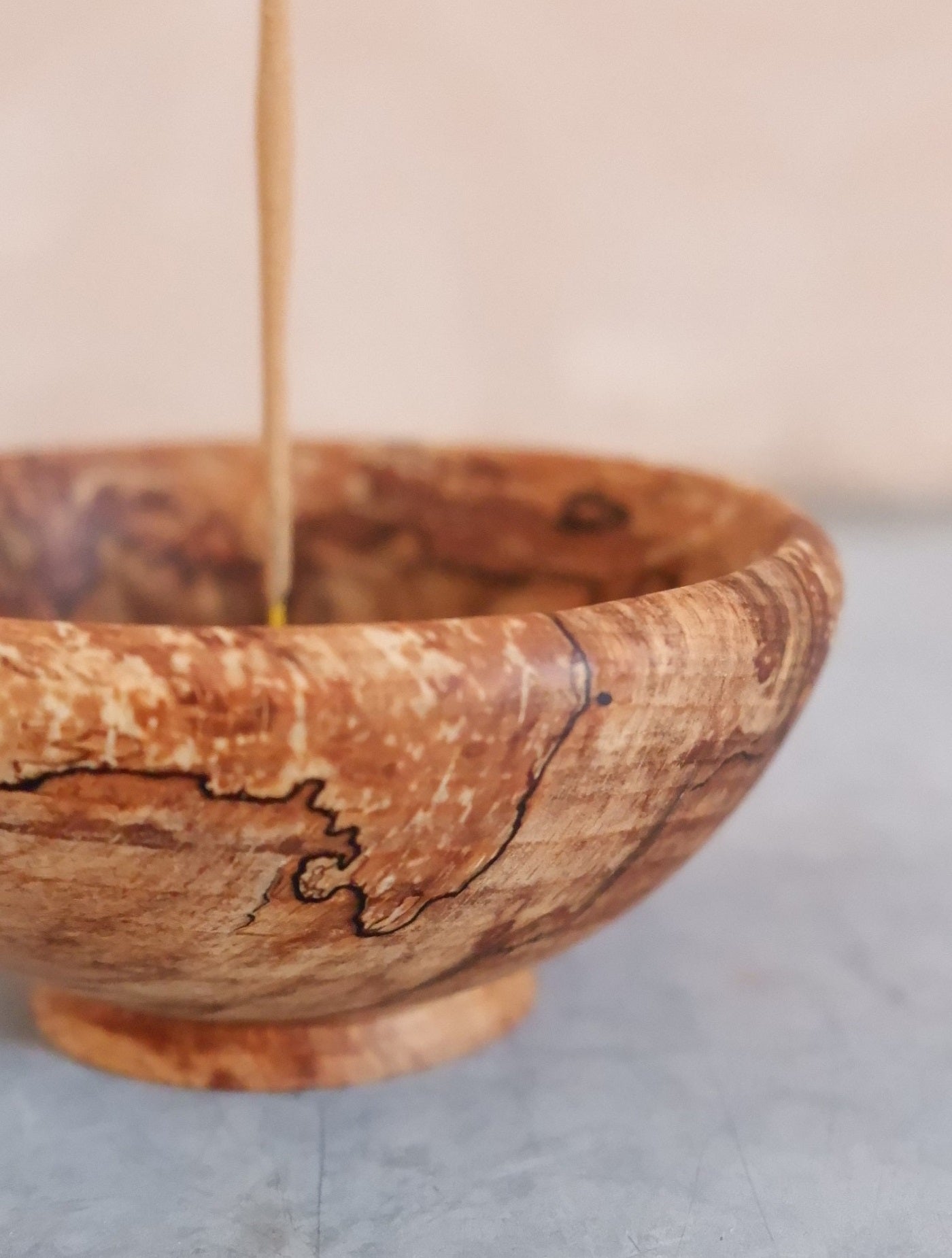 Round Spalted Beech Incense Holders