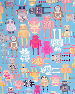 andy ward birthday wrapping paper christmas robot happy birthday childrens card illustration 