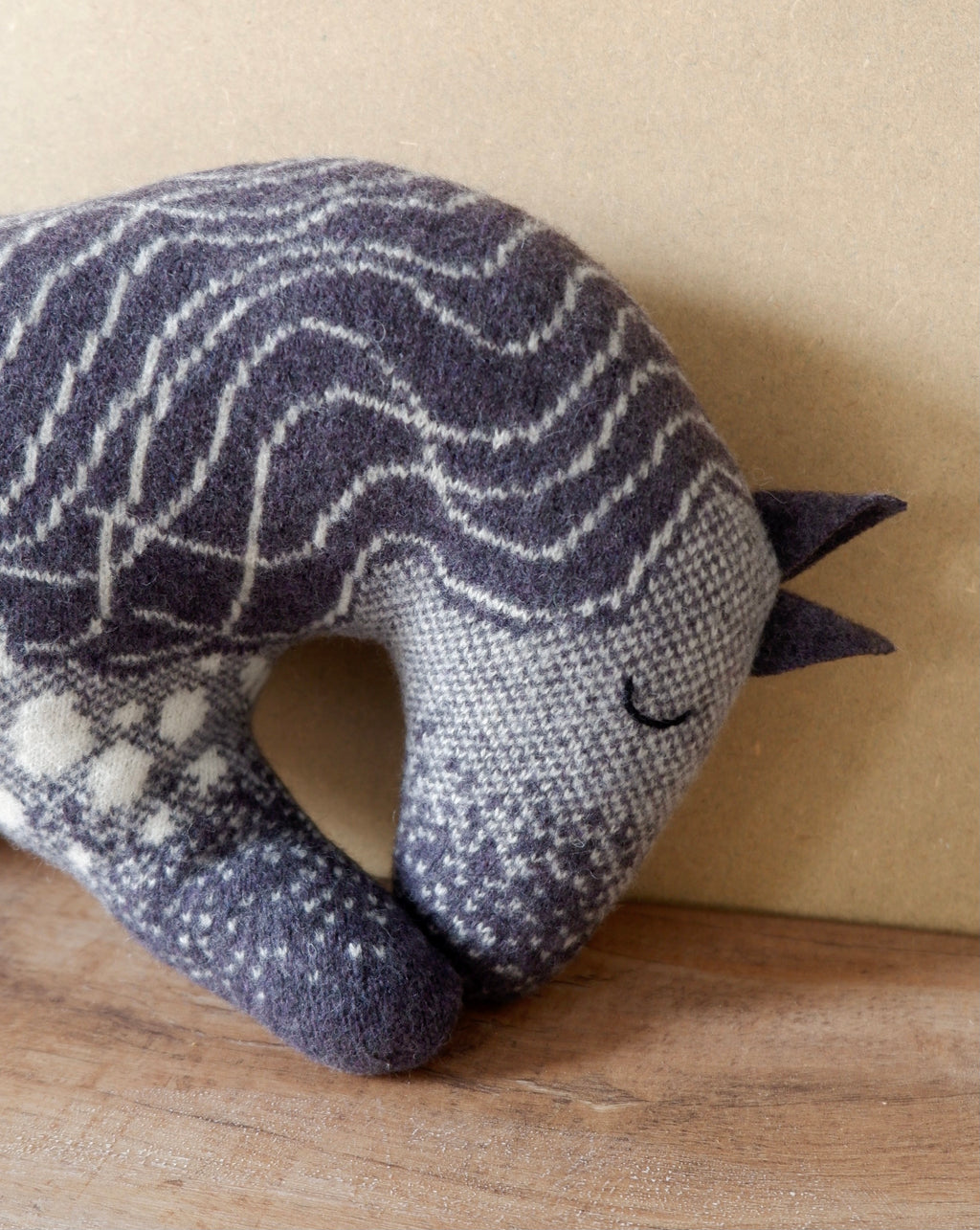 sally nencini handcrafted knitted woollen Dapple Horse homeware soft furnishing toy textiles