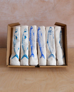 lottie day napkins fish kitchenware homeware seaside cotton screen printed design