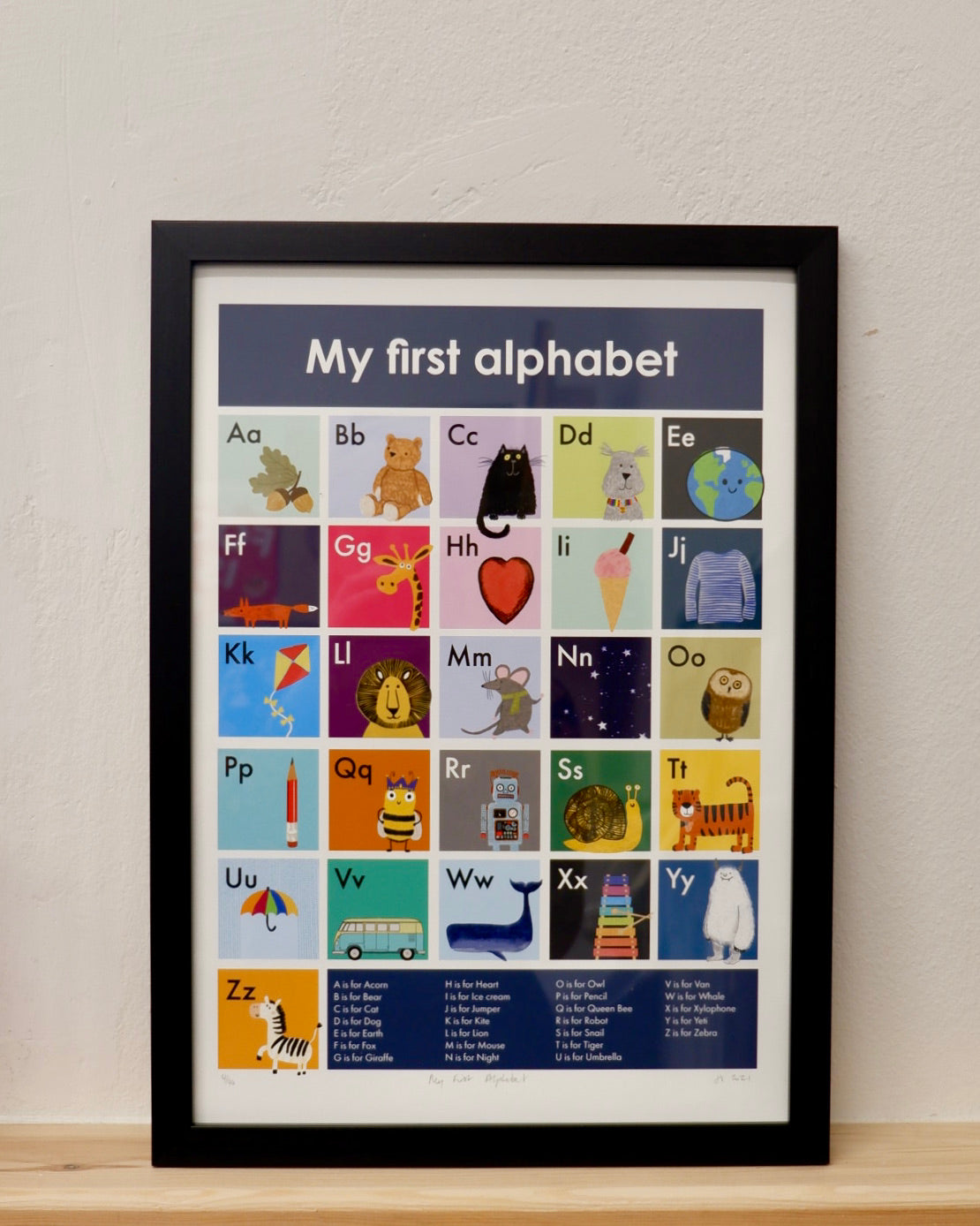 design smith illustrations My First Alphabet giclee print - framed childrens gift