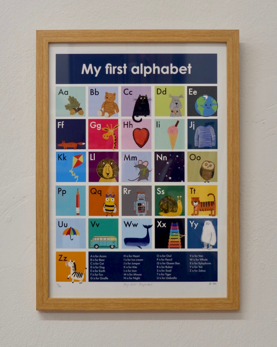 design smith illustrations My First Alphabet giclee print - framed childrens gift
