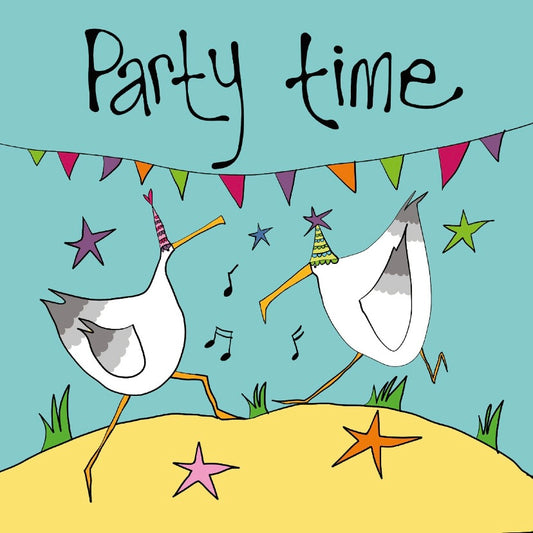 Party Time Seagulls Greetings Card