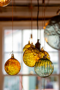 Handblown glass baubles 60-80mm