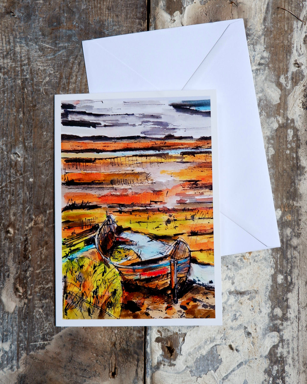 Jeremy Bevan | Rotting Boat on Blakeney Freshes - card