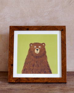 jude smith design smith illustrations prints Bear giclee print - framed
