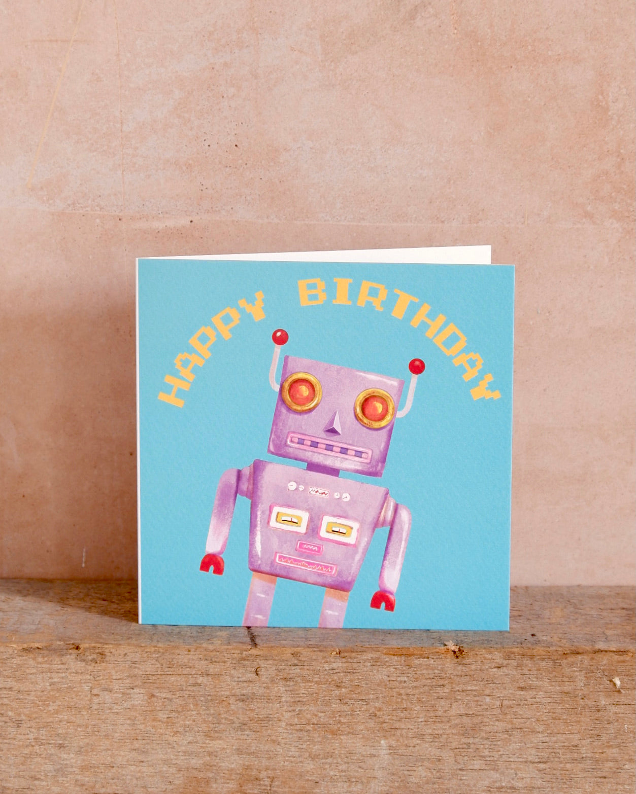 andy ward birthday card robot happy birthday childrens card illustration 