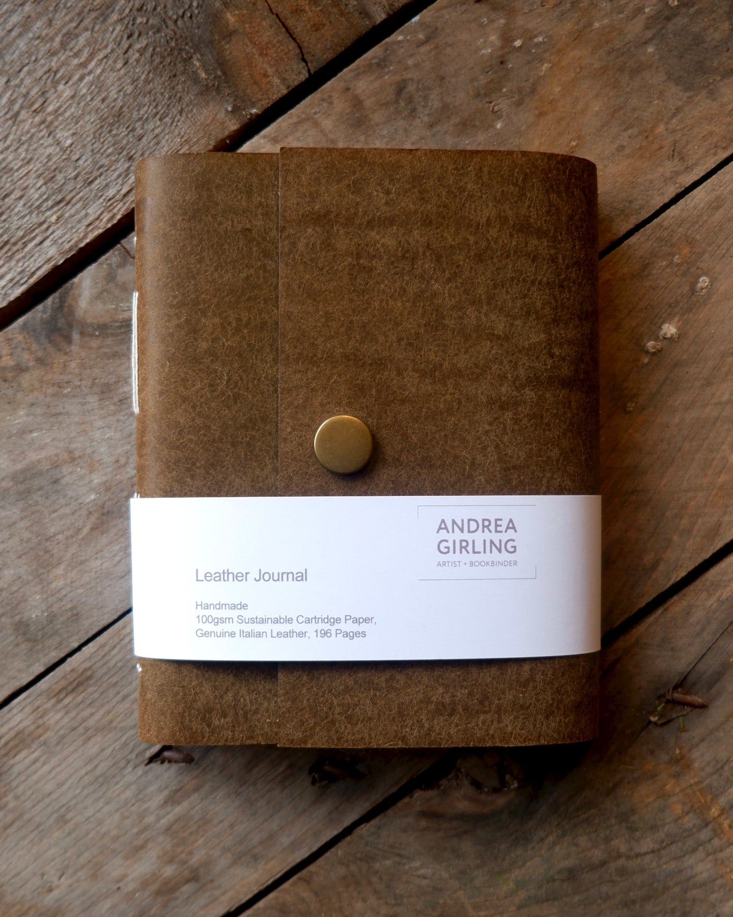 andrea girling hand bound leather journal hand made notebook stationary 