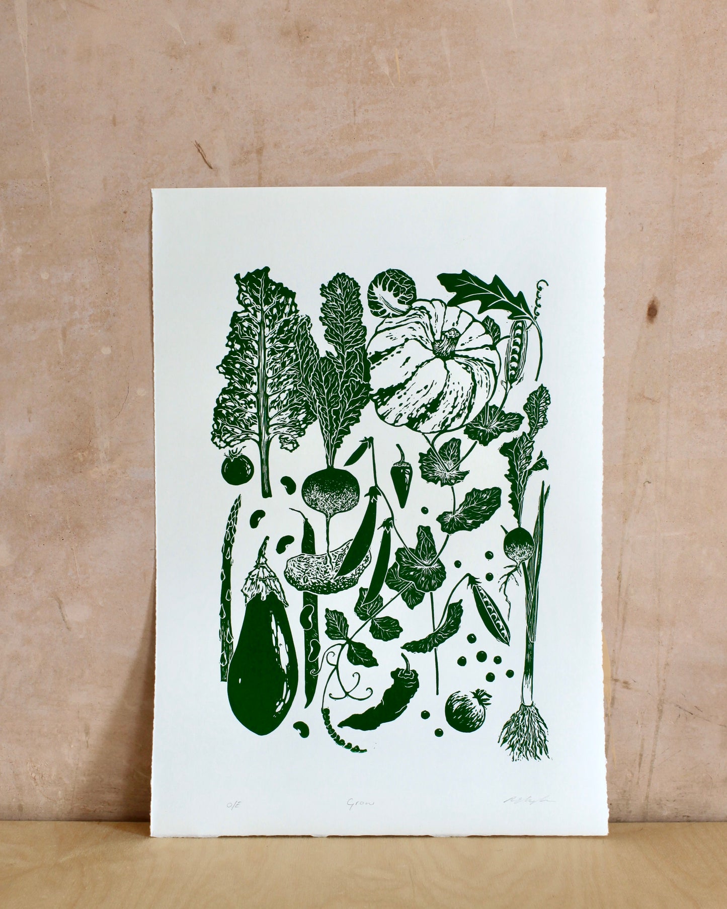 the pepper press lino cut handmade print 