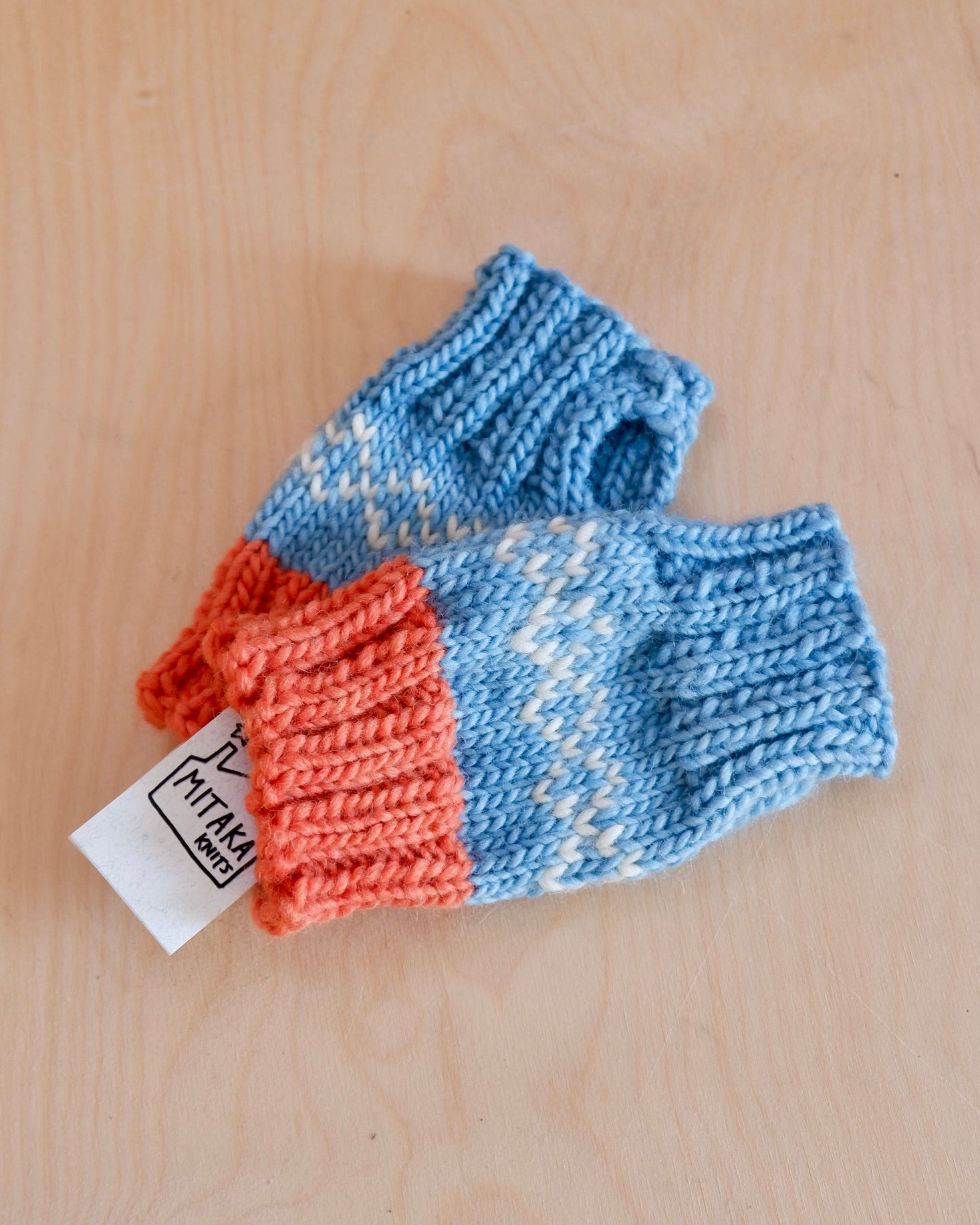 mitaka knits Hand Knitted Fairisle Hand Warmers zigzag