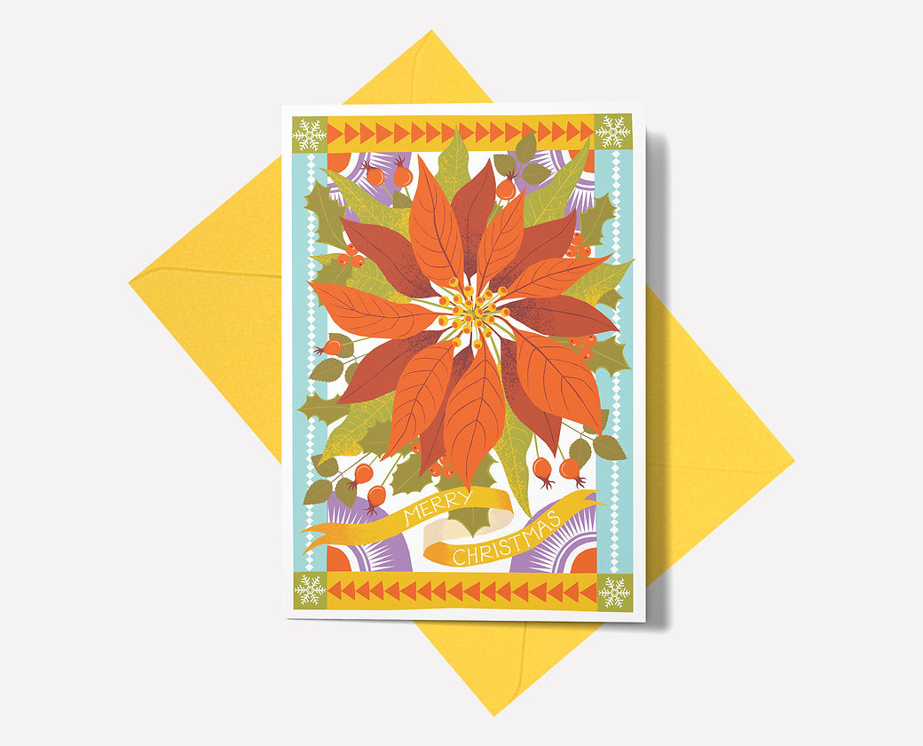 Poinsettia Greetings Card