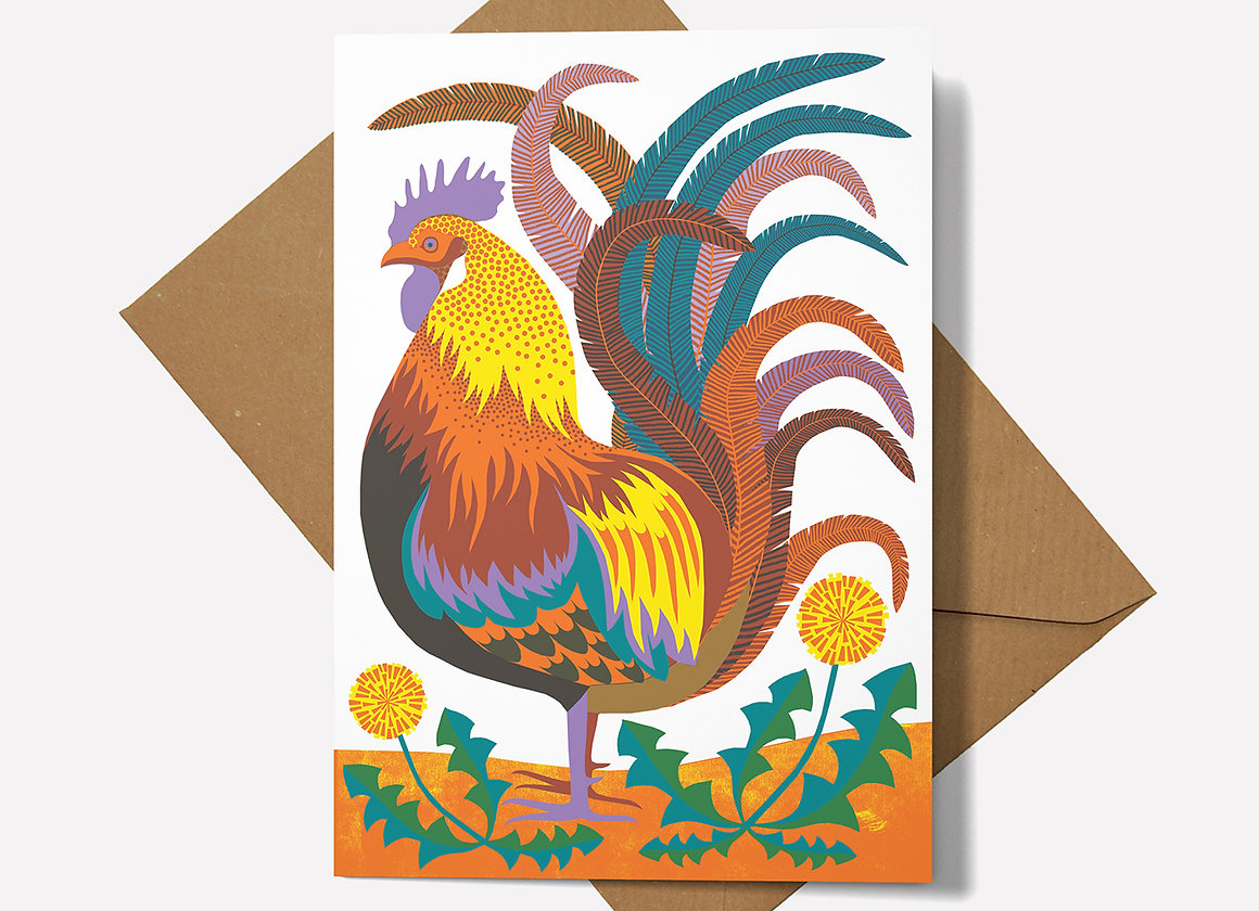 Rooster Greetings Card