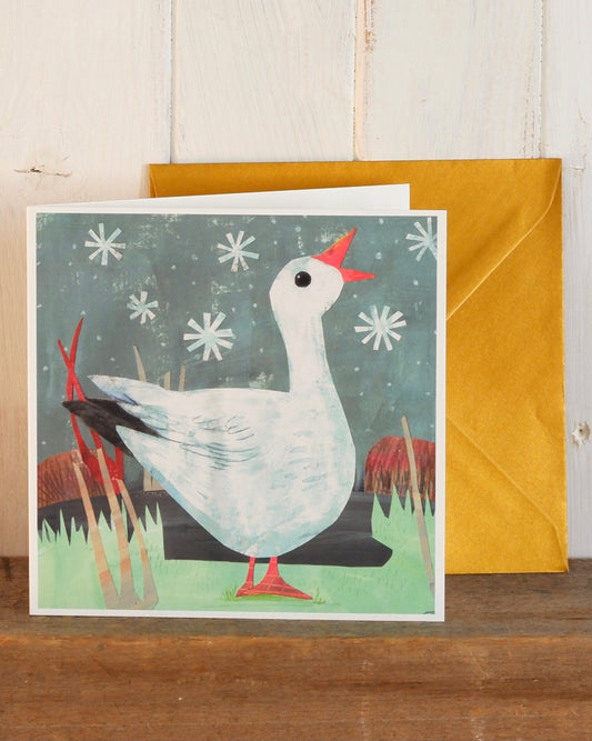 kate read greetings card christmas seasonal cards goose snowflakes